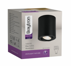 BH04-30401 BRAYTRON BETA SİYAH GU10 SIVA USTU SPOT ARMATÜR