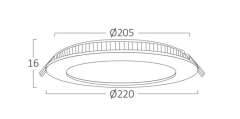 BP01-31800 BRAYTRON 18W 3000K 8'' SIVA ALTI LEDLİ PANEL