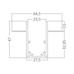 BY41-00111 BRAYTRON MAGNET RAY SIVA ALTI TRIMLESS SİYAH 1 METRE