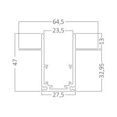 BY41-00131 BRAYTRON MAGNET RAY SIVA ALTI TRIMLESS SİYAH 3 METRE