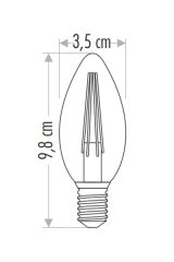 CT-4280 CATA 4W RUSTİK LED BUJI AMPUL E-14 AMBER
