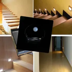 CT-5170SG CATA 1W SENSÖRLÜ LEDLİ KORİDOR ARMATÜRÜ SİYAH KASA GÜN IŞIĞI