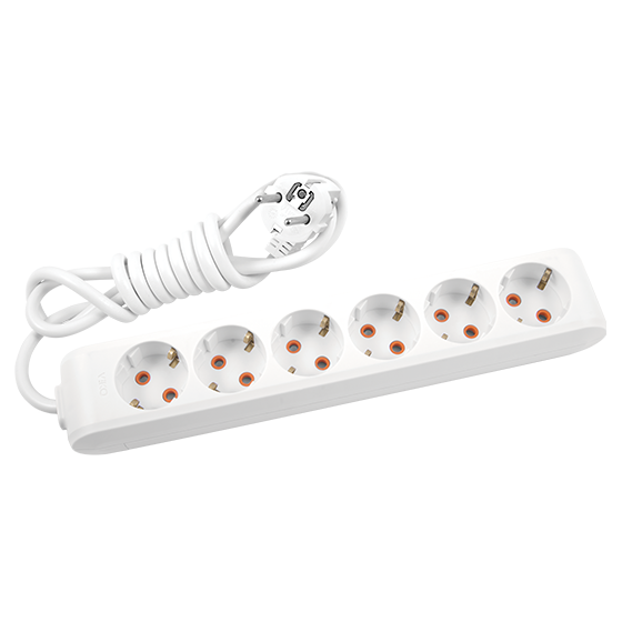 90113603 VİKO MULTİ-LET ALTILI PRİZ TOPRAKLI KABLOLU Ç.K. 3 METRE