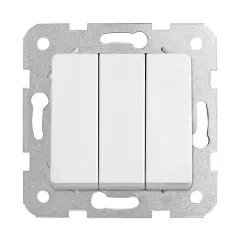 90440068 VİKO Lin/Rol BEYAZ ÜÇLÜ ANAHTAR MEK+DÜĞ (ÇERÇEVESİZ)