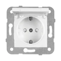 90967012 VİKO K/M BEYAZ KAPAKLI TOP PRİZ Ç.K. MEK+D/K (ÇERÇEVESİZ)