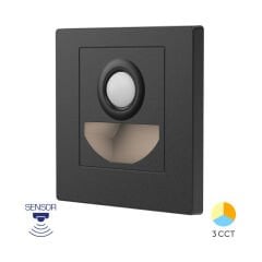 Braytron BH07-00381 Basamak Lambası BS Sensörlü 1,5W 3’ü 1 Arada Siyah